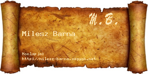 Milesz Barna névjegykártya