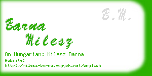 barna milesz business card